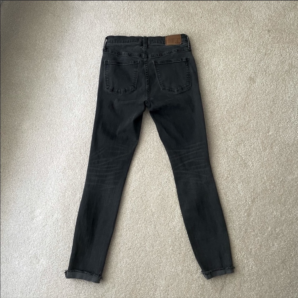 Madewell 9” High-Rise Skinny Jean in Black Sea Distressed Rips - Picture 10 of 14